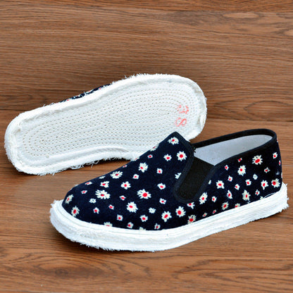 Handmade Cotton Slip-On Shoes – Lightweight, Breathable, Comfortable Daily Flat