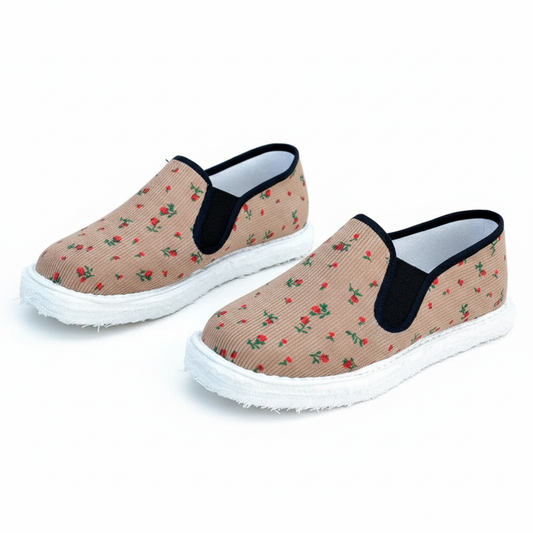 Handmade Cotton Slip-On Shoes – Lightweight, Breathable, Comfortable Daily Flat