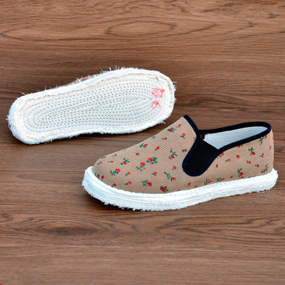 Handmade Cotton Slip-On Shoes – Lightweight, Breathable, Comfortable Daily Flat