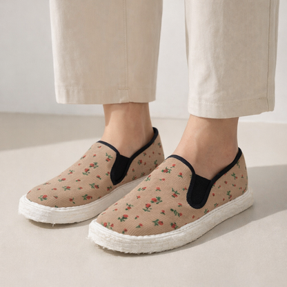 Handmade Cotton Slip-On Shoes – Lightweight, Breathable, Comfortable Daily Flat