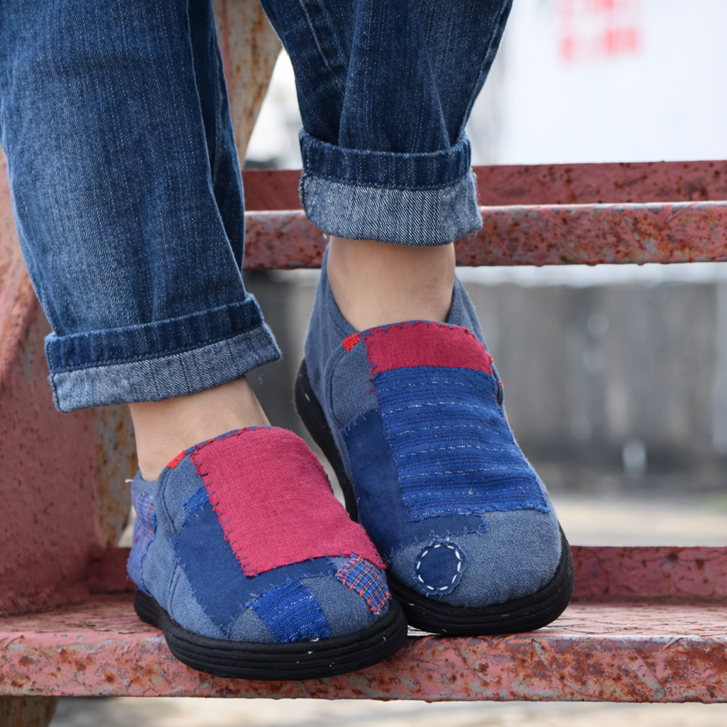 Handmade Cotton Cloth Shoes – Traditional Patchwork Soft Sole Shoes