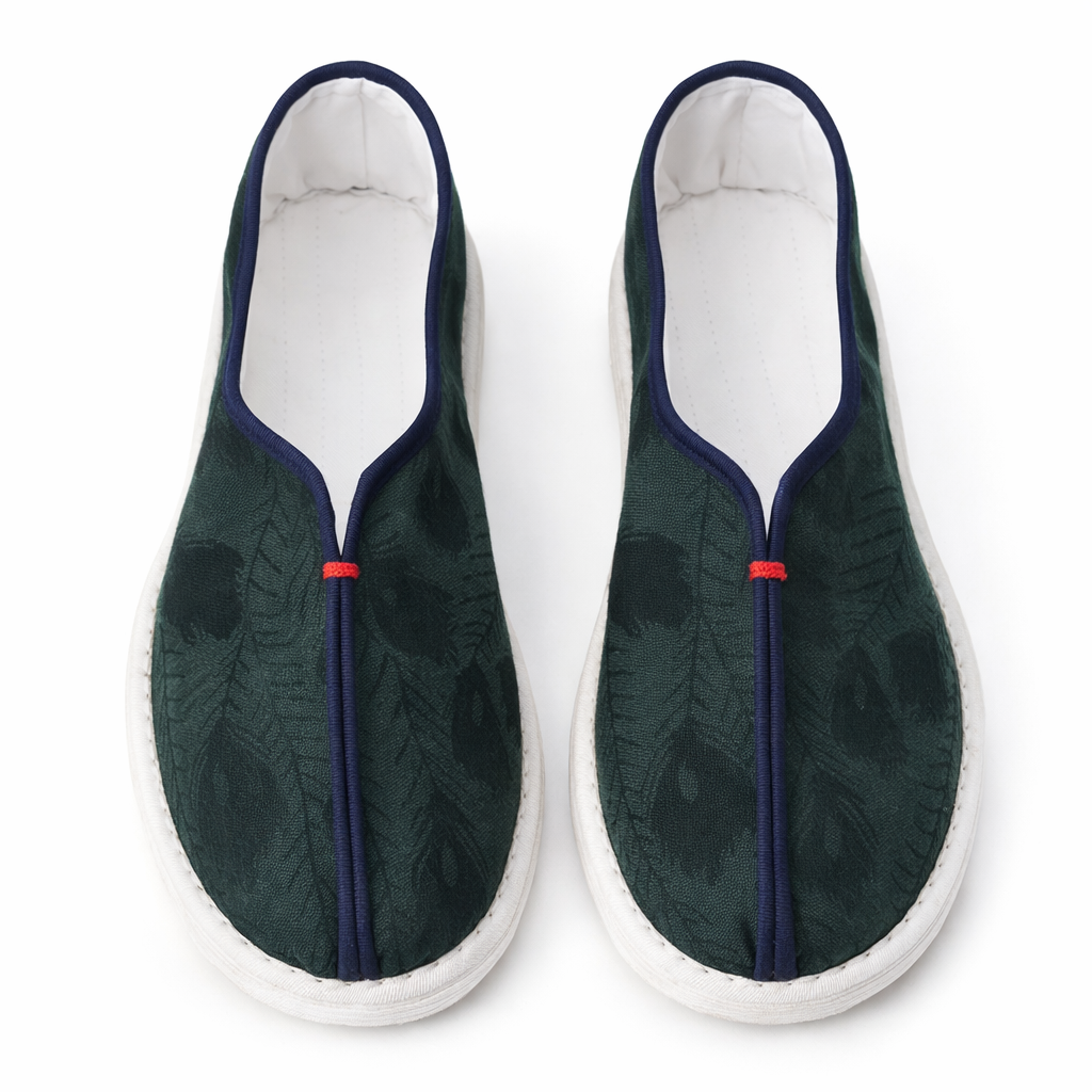 Handmade Cotton Slip-On Shoes – Floral Pattern, Soft Sole Comfort