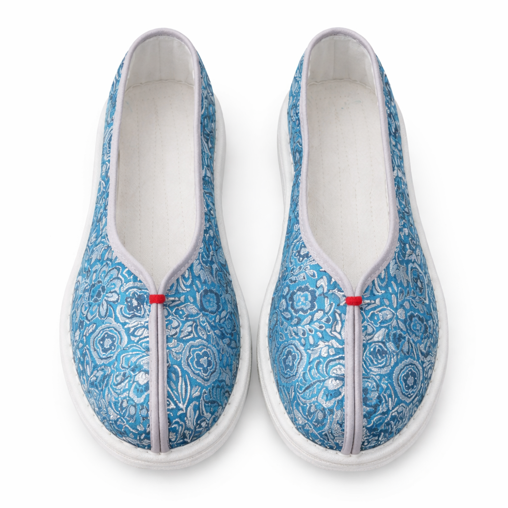 Handmade Cotton Slip-On Shoes – Floral Pattern, Soft Sole Comfort