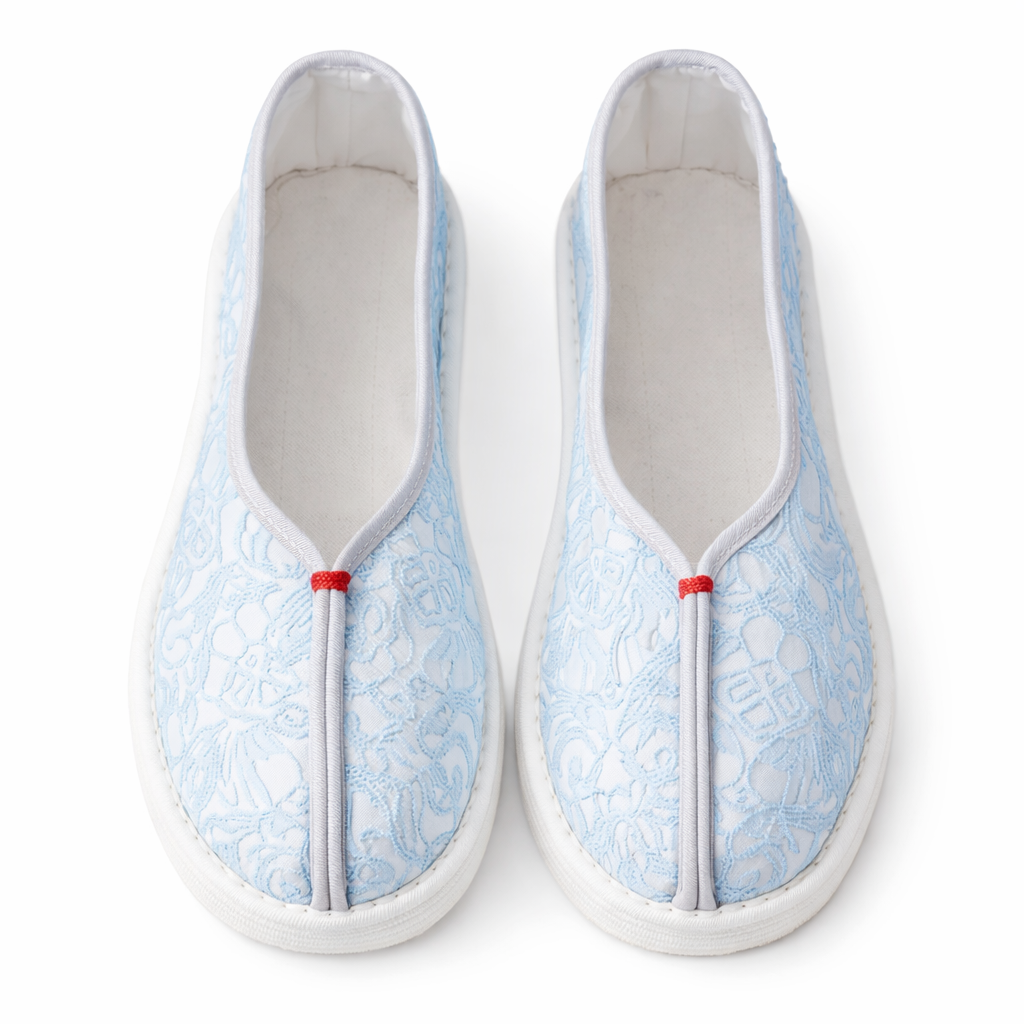 Handmade Cotton Slip-On Shoes – Floral Pattern, Soft Sole Comfort