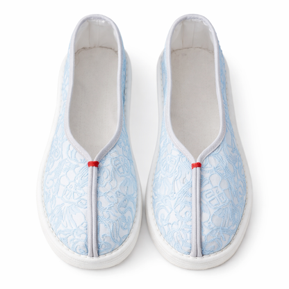 Handmade Cotton Slip-On Shoes – Floral Pattern, Soft Sole Comfort