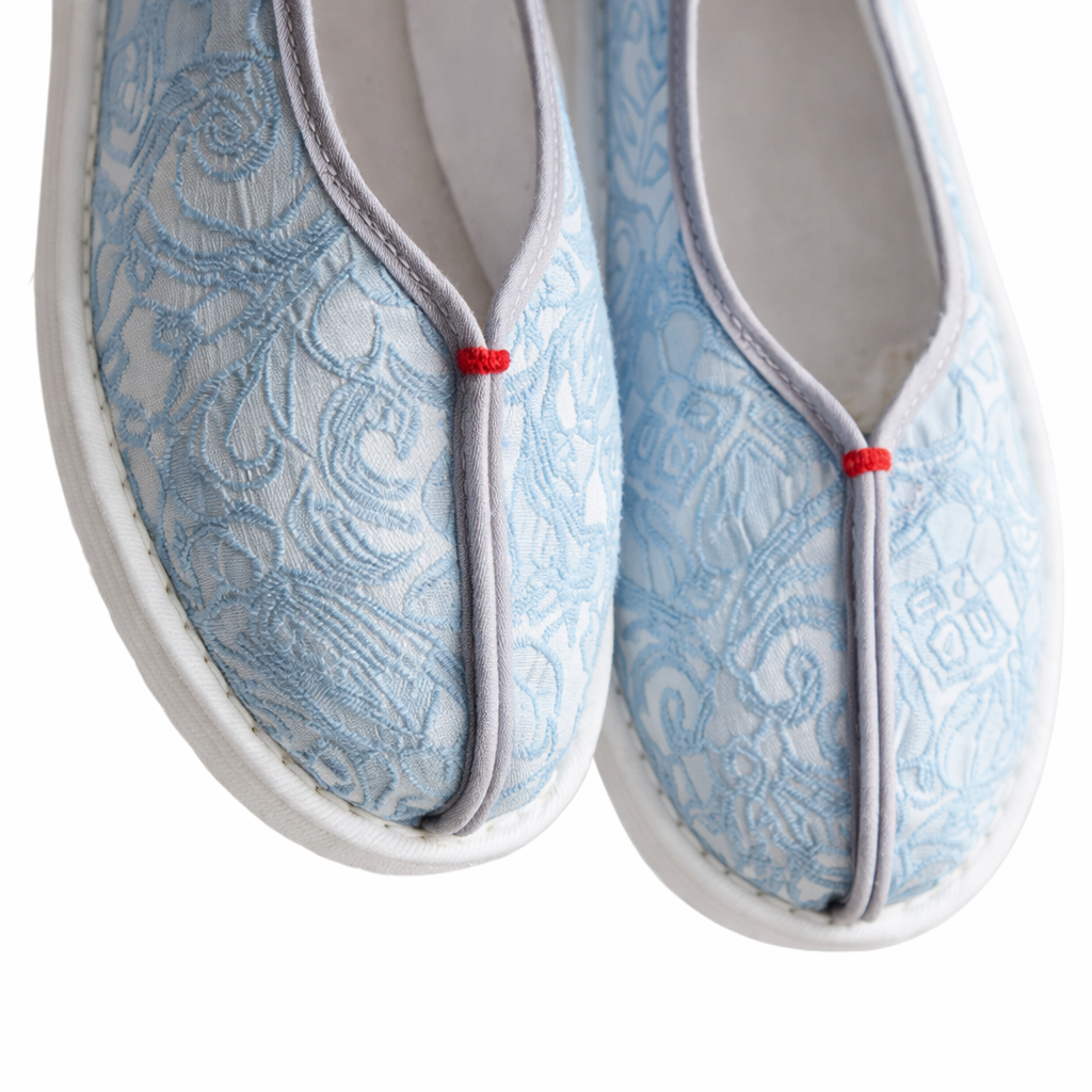 Handmade Cotton Slip-On Shoes – Floral Pattern, Soft Sole Comfort