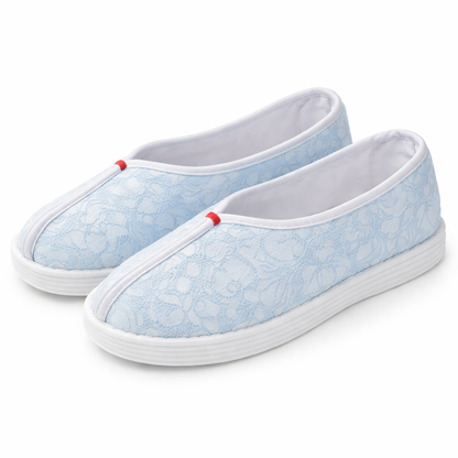 Handmade Cotton Slip-On Shoes – Floral Pattern, Soft Sole Comfort