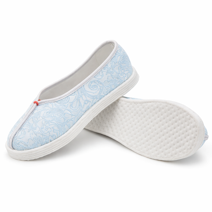 Handmade Cotton Slip-On Shoes – Floral Pattern, Soft Sole Comfort